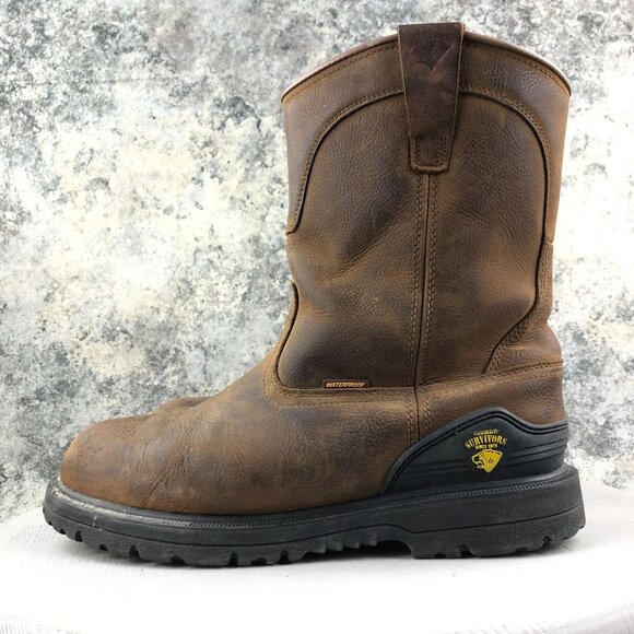 Herman Survivors Men\'s Size 10.5 Bison Brown Leather Steel Toe Work Boots main image 10